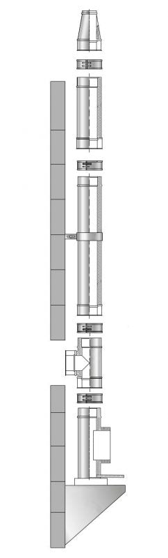 Kominus KD Edelstahlschornstein-Komplettset, Durchmesser 120 mm