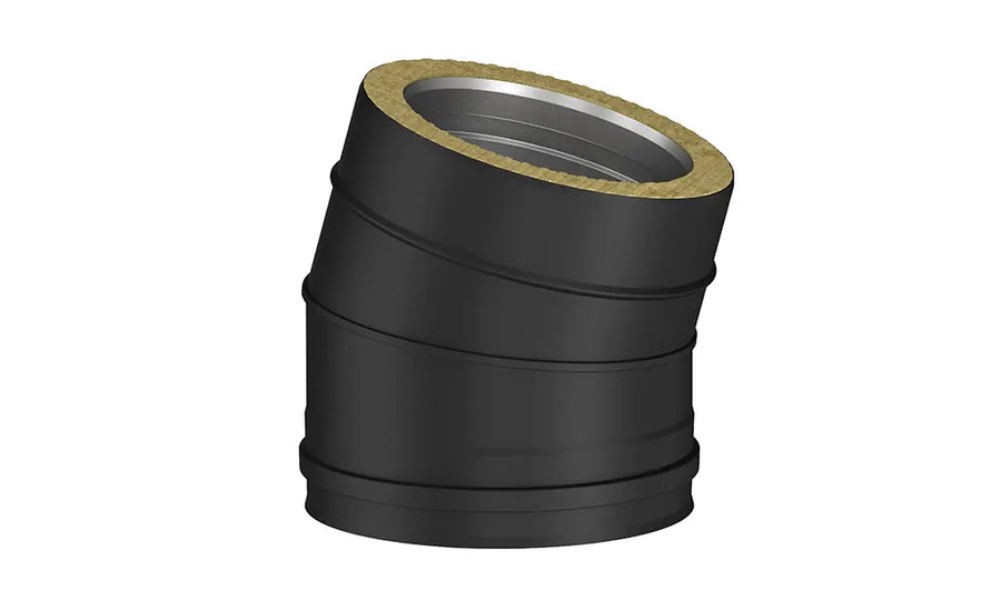 SOLINOX Premium Schornsteinbogen 15 Grad Ø 150 mm Schwarz