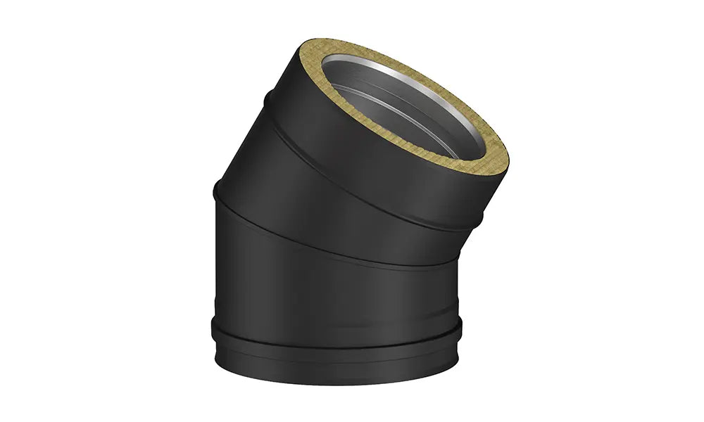 SOLINOX Premium Schornsteinbogen 30 Grad Ø 150 mm Schwarz