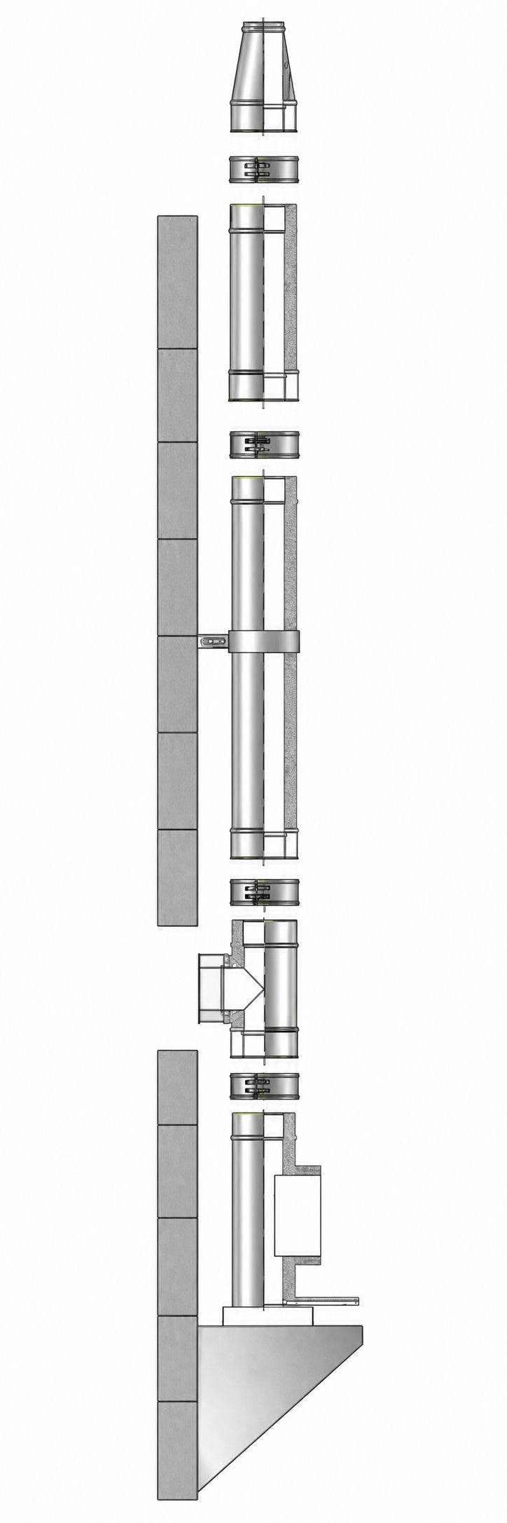 Kominus KD Edelstahlschornstein-Komplettset, Durchmesser 120 mm
