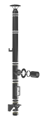 SOLINOX DWP Premium schwarzer Edelstahlschornstein Ø 150 mm als Komplettset