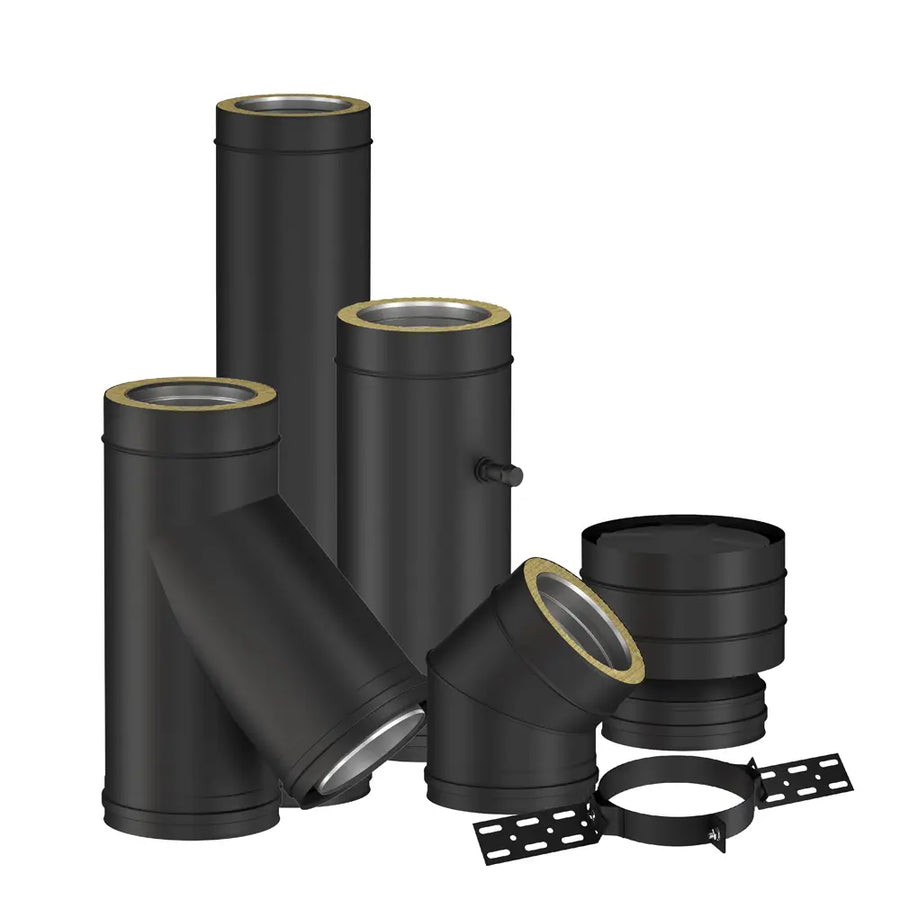 Solinox DWP schwarzes doppelwandiges Schornstein-System